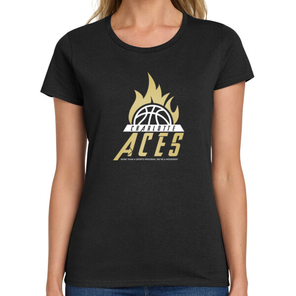 Charlotte Aces Ladies Heavy Cotton 100% Cotton T Shirt Thumbnail
