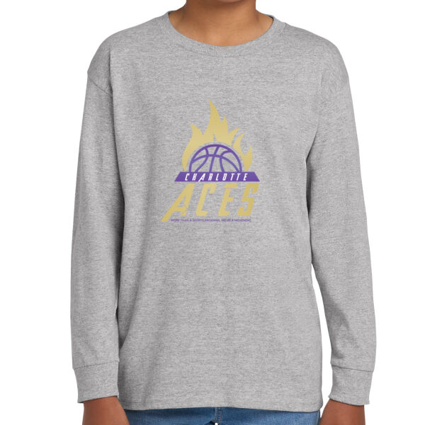 Charlotte Aces Youth Heavy Cotton 100% Cotton Long Sleeve T Shirt Thumbnail